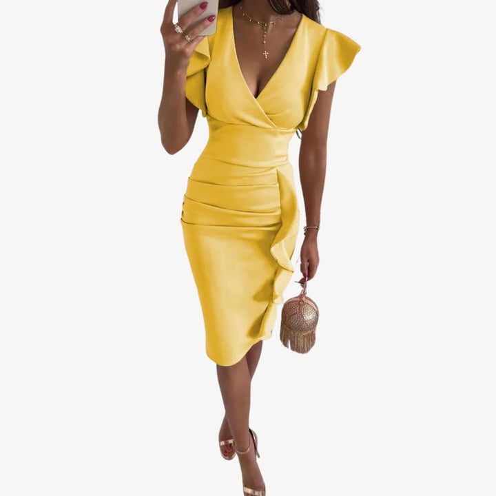 Loravelle | Ladies Ruffle Sleeve Bodycon Dress