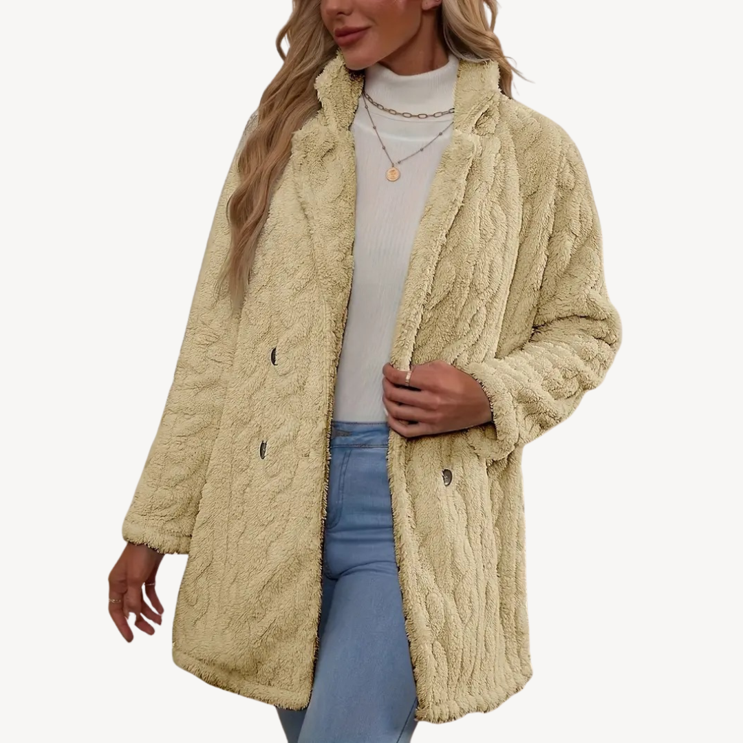 Women’s Double-Breasted Faux Fur Coat | Loravelle