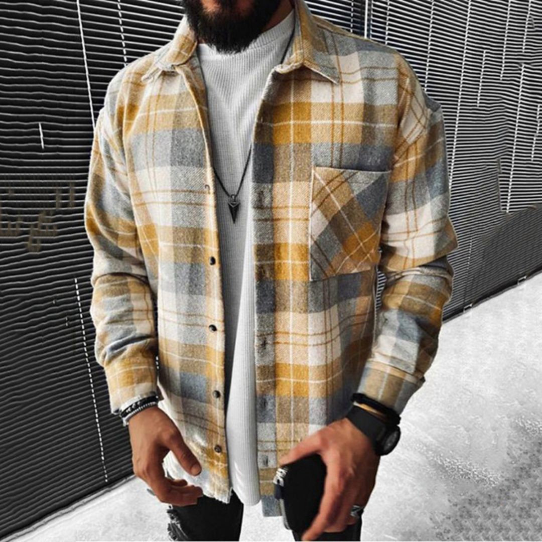 Cotton Plaid Flannel Shirt Men | Loravelle